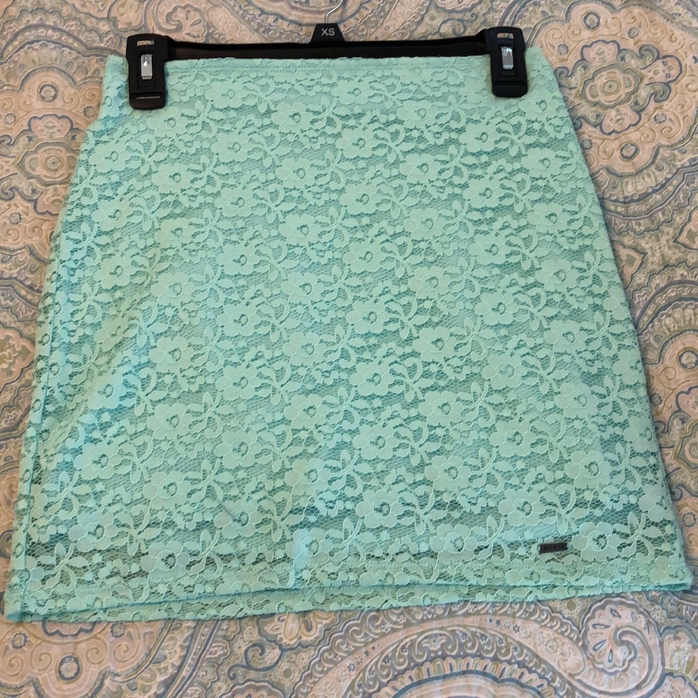 Hollister turquoise floral skirt